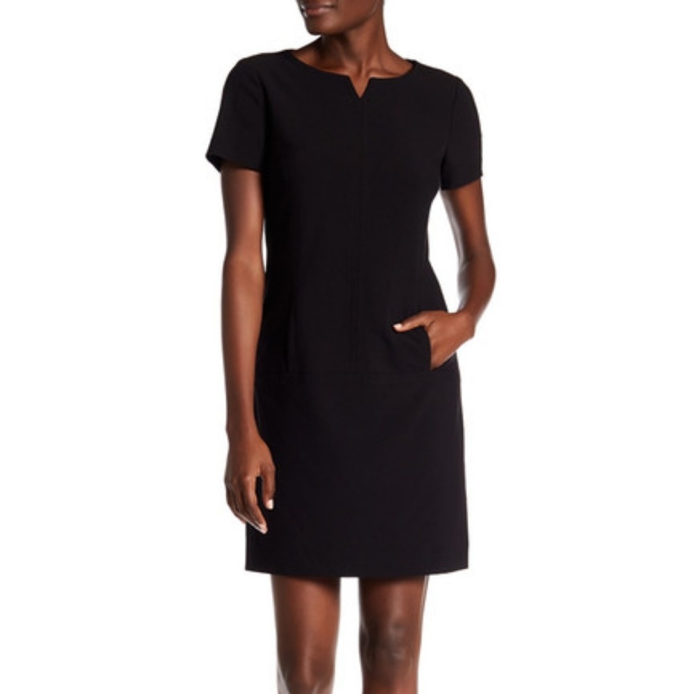 TAHARI ASL Bi Stretch Shift Dress Size 10 Black